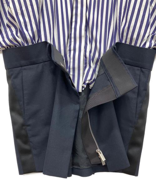 sacai（サカイ）sacai (サカイ) THOMAS MASON (トーマスメイソン) ドッキングシャツワンピース ネイビー サイズ:2の古着・服飾アイテム