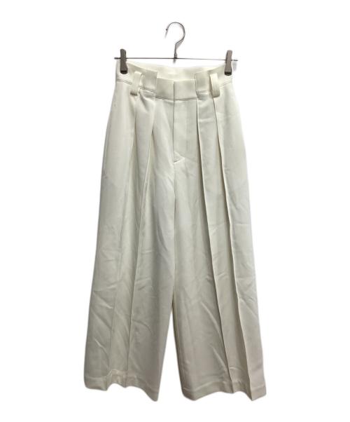 cygne（シーニュ）cygne (シーニュ) ハイウエストタックワイドパンツ オフホワイトの古着・服飾アイテム