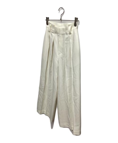 cygne（シーニュ）cygne (シーニュ) ハイウエストタックワイドパンツ オフホワイトの古着・服飾アイテム