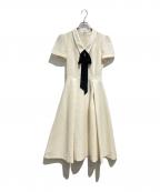 BAU by Bride And Youビーエイユーバイブライドアンドユー）の古着「HANNAH Classic collar waist tuck detail long dress」｜オフホワイト