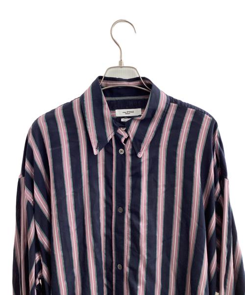 ISABEL ETOILE MARANT（イザベル）ISABEL ETOILE MARANT (イザベル) クロップドストライプシャツ パープル サイズ:34の古着・服飾アイテム