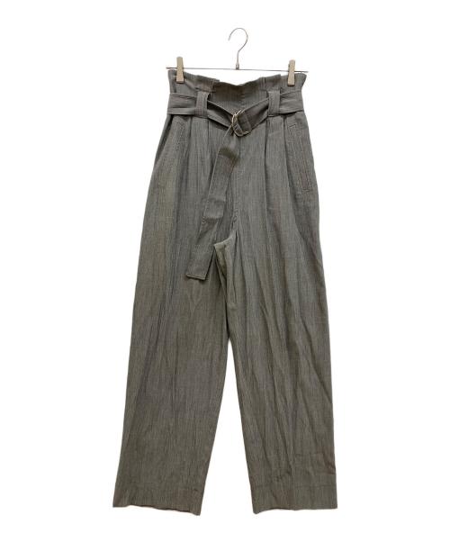 GANNI（ガニー）GANNI (ガニー) ベルテッドワイドパンツ グレー サイズ:36の古着・服飾アイテム