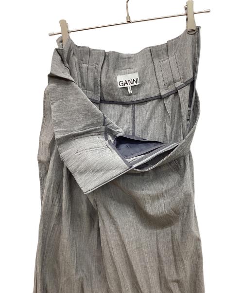 GANNI（ガニー）GANNI (ガニー) ベルテッドワイドパンツ グレー サイズ:36の古着・服飾アイテム