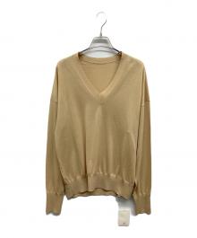 L'appartement（アパルトモン）の古着「WISH High Gauge V Neck Pullover」｜ベージュ