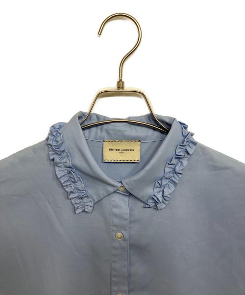 UNITED ARROWS（ユナイテッドアローズ）UNITED ARROWS (ユナイテッドアローズ) ミニフリルシャツ ブルー サイズ:Freeの古着・服飾アイテム