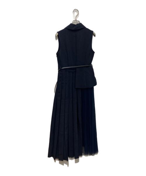 RANDA（ランダ）RANDA (ランダ) ジャケットライクプリーツレイヤードワンピース　BD35171 ネイビーの古着・服飾アイテム