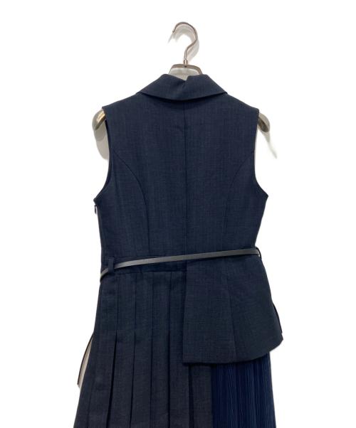 RANDA（ランダ）RANDA (ランダ) ジャケットライクプリーツレイヤードワンピース　BD35171 ネイビーの古着・服飾アイテム