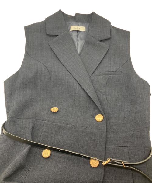 RANDA（ランダ）RANDA (ランダ) ジャケットライクプリーツレイヤードワンピース　BD35171 ネイビーの古着・服飾アイテム