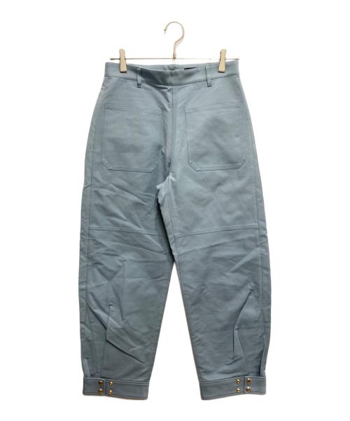 DRAWER（ドゥロワー）DRAWER (ドゥロワー) コットンヘムドットボタンパンツ ブルー サイズ:38の古着・服飾アイテム