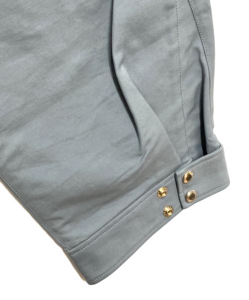 DRAWER（ドゥロワー）DRAWER (ドゥロワー) コットンヘムドットボタンパンツ ブルー サイズ:38の古着・服飾アイテム