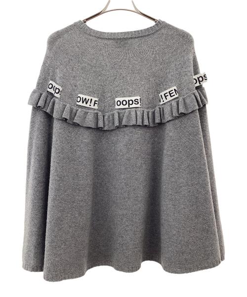 FENDI（フェンディ）FENDI (フェンディ) リボンフリルニットポンチョ グレー サイズ:Vの古着・服飾アイテム