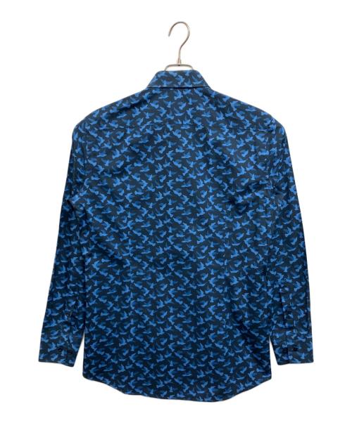 BOSS HUGO BOSS（ボス ヒューゴボス）BOSS HUGO BOSS (ボス ヒューゴボス) 総柄シャツ ネイビー サイズ:38Aの古着・服飾アイテム