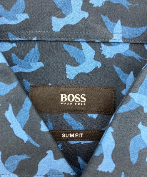 BOSS HUGO BOSS（ボス ヒューゴボス）BOSS HUGO BOSS (ボス ヒューゴボス) 総柄シャツ ネイビー サイズ:38Aの古着・服飾アイテム