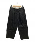 sabyサバイ）の古着「TUCK BAGGY CLASSIC WORKER SATIN」｜ブラック