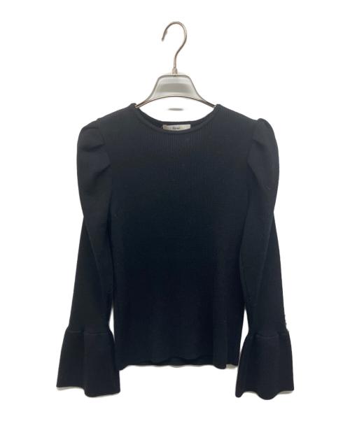 Rene（ルネ）Rene (ルネ) パフスリーブニット ブラック サイズ:34の古着・服飾アイテム