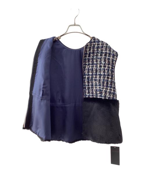 TOMORROW LAND collection（トゥモローランドコレクション）TOMORROW LAND collection (トゥモローランドコレクション) クランファンシーツイード フロンタブルファージレ ネイビー サイズ:36の古着・服飾アイテム