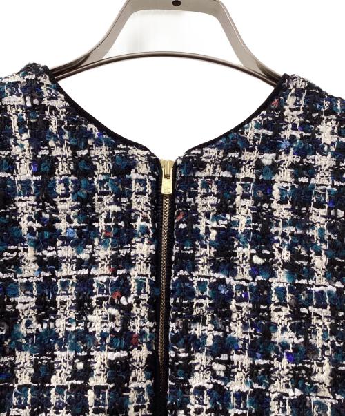 TOMORROW LAND collection（トゥモローランドコレクション）TOMORROW LAND collection (トゥモローランドコレクション) クランファンシーツイード フロンタブルファージレ ネイビー サイズ:36の古着・服飾アイテム