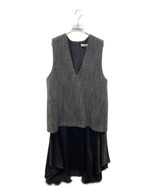 ADORE（アドーア）ADORE (アドーア) スパングルツイードワンピース グレー サイズ:38の古着・服飾アイテム