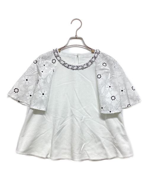 Rene（ルネ）Rene (ルネ) 異素材ブラウス ホワイト サイズ:34の古着・服飾アイテム