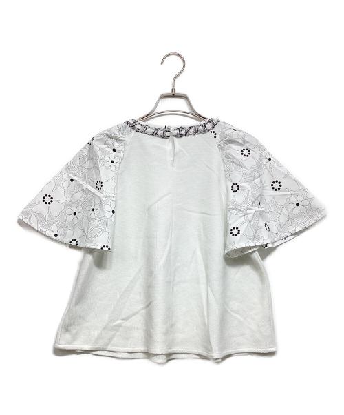 Rene（ルネ）Rene (ルネ) 異素材ブラウス ホワイト サイズ:34の古着・服飾アイテム