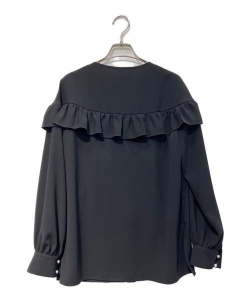 Rene（ルネ）Rene (ルネ) パールボタンフリルブラウス　5431170 ブラック サイズ:36の古着・服飾アイテム
