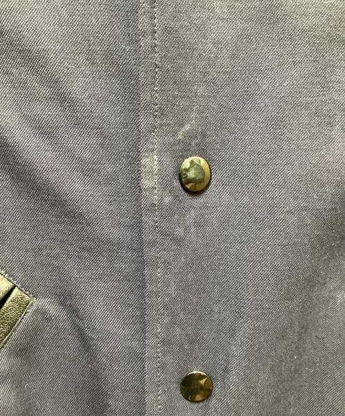 Saint Laurent Paris（サンローランパリ）Saint Laurent Paris (サンローランパリ) レザー切替テディジャケット ネイビー サイズ:46の古着・服飾アイテム