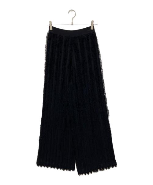HeRIN.CYE（ヘリンドットサイ）HeRIN.CYE (ヘリンドットサイ) Fringe wide knit pants ブラック サイズ:Freeの古着・服飾アイテム