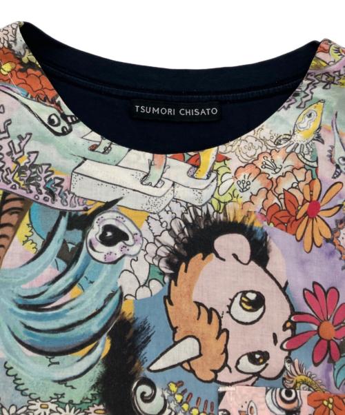 tsumori chisato（ツモリチサト）tsumori chisato (ツモリチサト) 水木しげる (ミズキシゲル) ユニコ トリプルコラボ カットソー ネイビー サイズ:2の古着・服飾アイテム