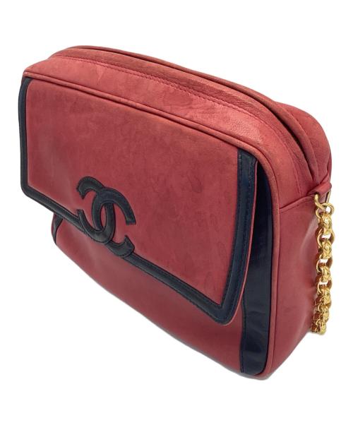 CHANEL（シャネル）CHANEL (シャネル) チェーンショルダーバッグ レッド×ブラックの古着・服飾アイテム