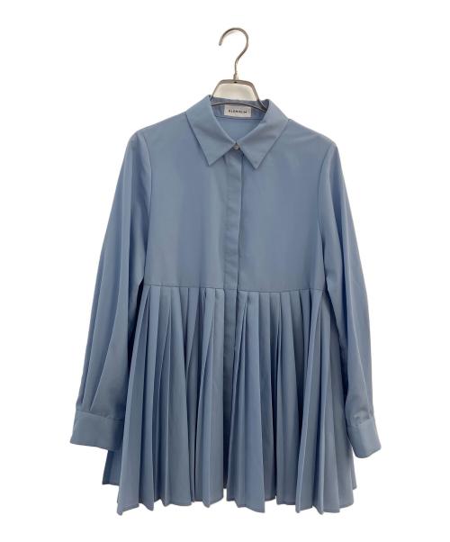 BLENHEIM（ブレンヘイム）BLENHEIM (ブレンヘイム) スパンブロードプリーツ切替ブラウス ブルー サイズ:XSの古着・服飾アイテム