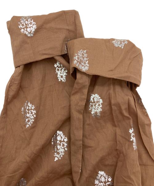 ne quittez pas（ヌキテパ）ne quittez pas (ヌキテパ) COTTON VOILE FOIL FLOWER ブラウン サイズ:FREEの古着・服飾アイテム