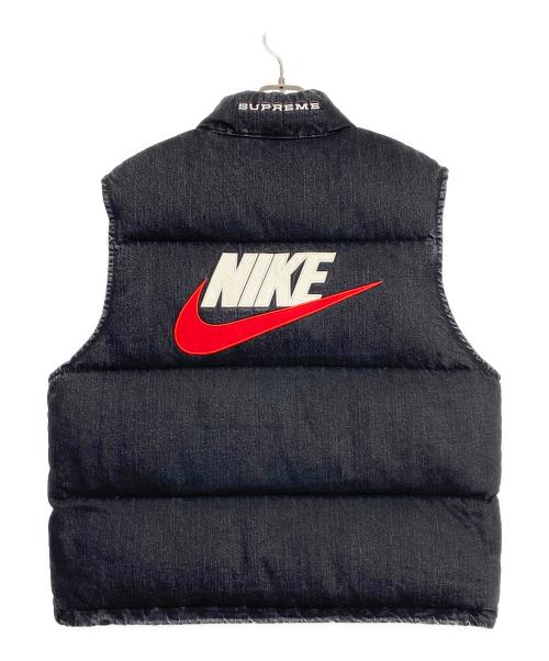 NIKE（ナイキ）NIKE (ナイキ) SUPREME (シュプリーム) Denim Puffer Vest ブラック サイズ:Mの古着・服飾アイテム