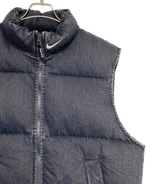 NIKE（ナイキ）NIKE (ナイキ) SUPREME (シュプリーム) Denim Puffer Vest ブラック サイズ:Mの古着・服飾アイテム