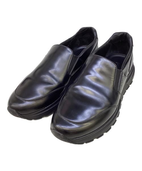 PRADA（プラダ）PRADA (プラダ) レザースニーカー ブラック サイズ:7の古着・服飾アイテム