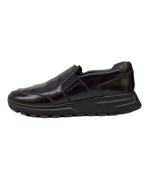 PRADA（プラダ）PRADA (プラダ) レザースニーカー ブラック サイズ:7の古着・服飾アイテム