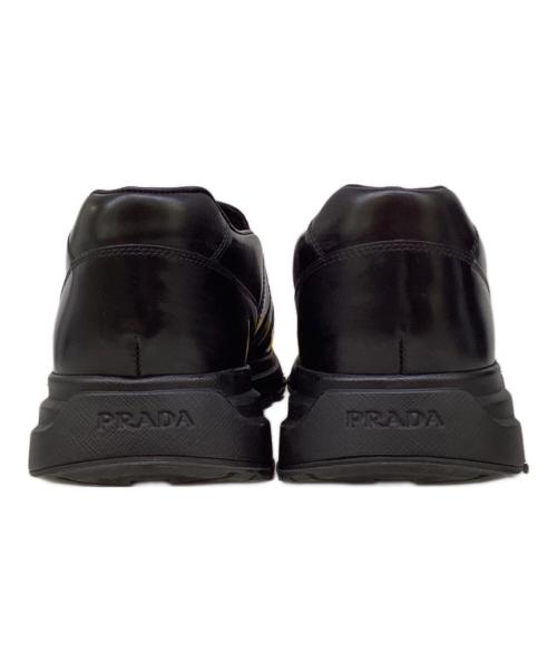 PRADA（プラダ）PRADA (プラダ) レザースニーカー ブラック サイズ:7の古着・服飾アイテム