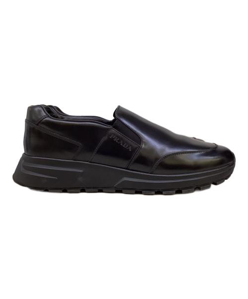 PRADA（プラダ）PRADA (プラダ) レザースニーカー ブラック サイズ:7の古着・服飾アイテム