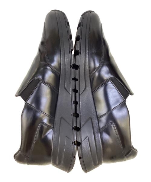 PRADA（プラダ）PRADA (プラダ) レザースニーカー ブラック サイズ:7の古着・服飾アイテム
