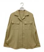 allurevilleアルアバイル）の古着「CRISPYカルゼターンバックシャツ」｜ベージュ