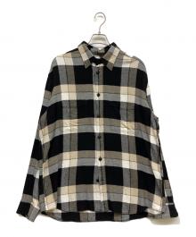 DIESEL（ディーゼル）の古着「パッチワークチェックシャツ」｜ブラック×ベージュ