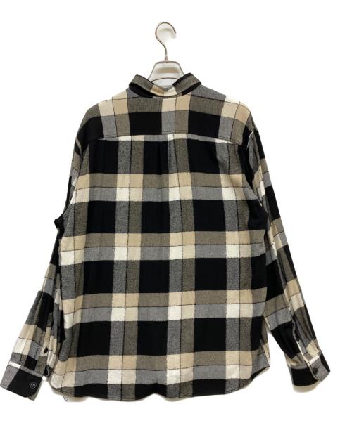 DIESEL（ディーゼル）DIESEL (ディーゼル) パッチワークチェックシャツ ブラック×ベージュ サイズ:XXLの古着・服飾アイテム