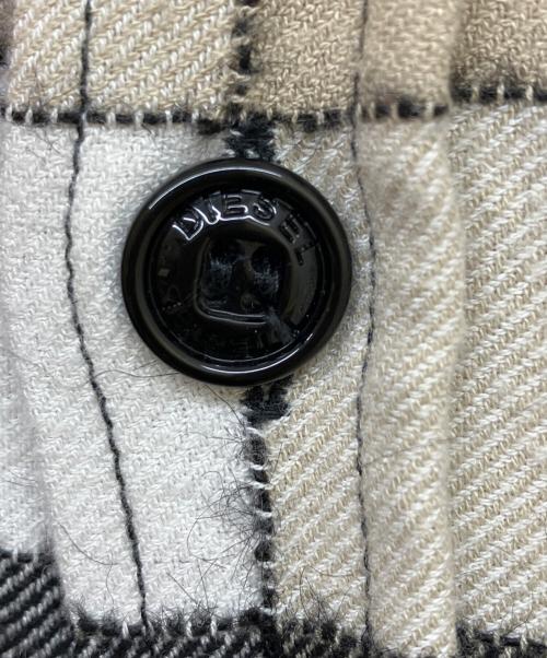 DIESEL（ディーゼル）DIESEL (ディーゼル) パッチワークチェックシャツ ブラック×ベージュ サイズ:XXLの古着・服飾アイテム