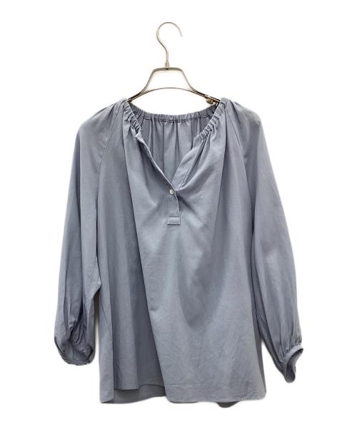 BALLSEY（ボールジィ）BALLSEY (ボールジィ) クリスタルコットン スキッパーブラウス ライトブルー サイズ:36の古着・服飾アイテム