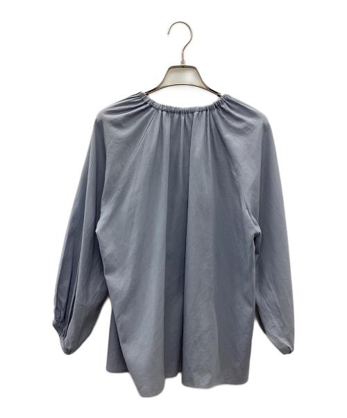 BALLSEY（ボールジィ）BALLSEY (ボールジィ) クリスタルコットン スキッパーブラウス ライトブルー サイズ:36の古着・服飾アイテム