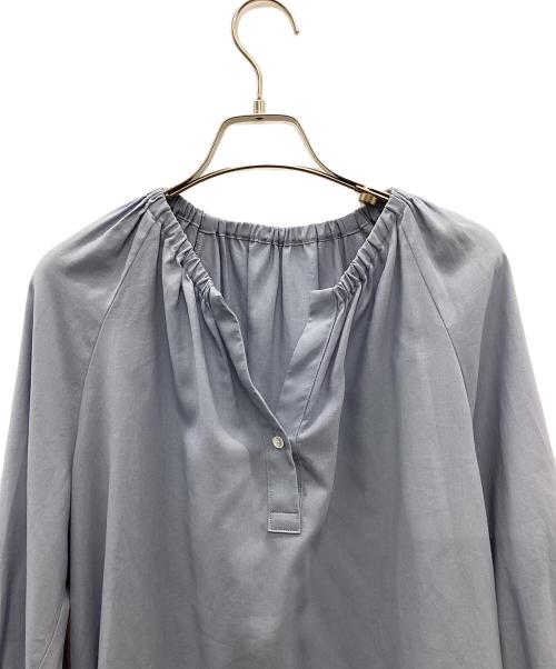 BALLSEY（ボールジィ）BALLSEY (ボールジィ) クリスタルコットン スキッパーブラウス ライトブルー サイズ:36の古着・服飾アイテム