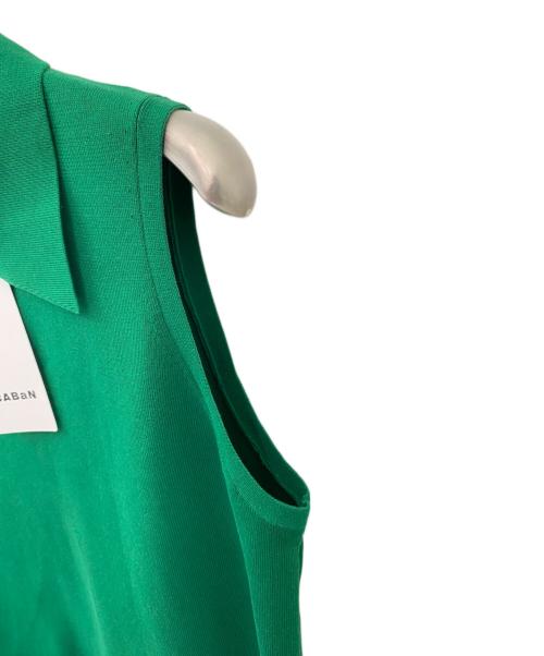 CABAN（キャバン）CABAN (キャバン) ファインポリエステル ビッグカラーノースリーブプルオーバー グリーン サイズ:Freeの古着・服飾アイテム