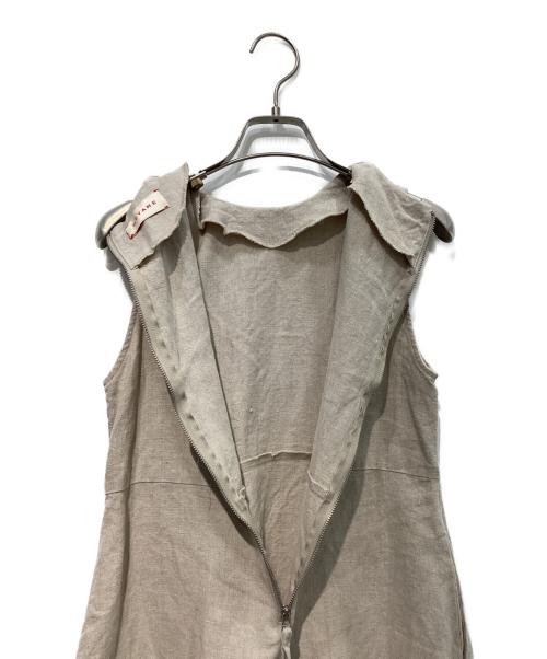 MEYAME（メヤメ）MEYAME (メヤメ) LINEN DRESS　MEY-2113 ベージュ サイズ:Freeの古着・服飾アイテム