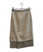 anuansアニュアンス）の古着「シアーレイヤードタイトスカート　1525221105-0」｜ベージュ