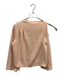 anuans（アニュアンス）の古着「アシメネックサテンブラウス」｜ピンク