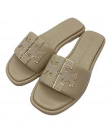 TORY BURCH（トリーバーチ）の古着「DOUBLE T SPORT SLIDE」｜ベージュ